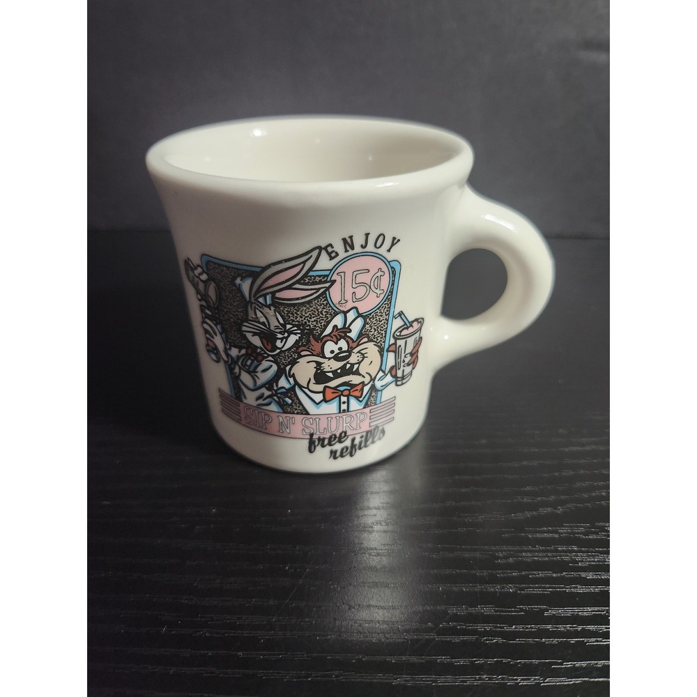 Vintage 1994 Looney Tunes Bugs Bunny Taz Diner Mug‎ Warner Bros Studio Store USA